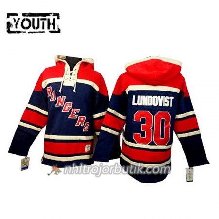 Barn Ishockey New York Rangers Henrik Lundqvist 30 Blå Sawyer Hooded Sweatshirt